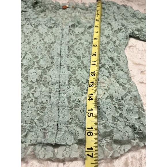 Free People FP One Madison Top  Lace Sheer Hook-Front Bell Sleeve S Coquette - Picture 11 of 11